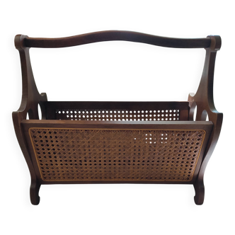 Wood and Vienna straw magazine rack