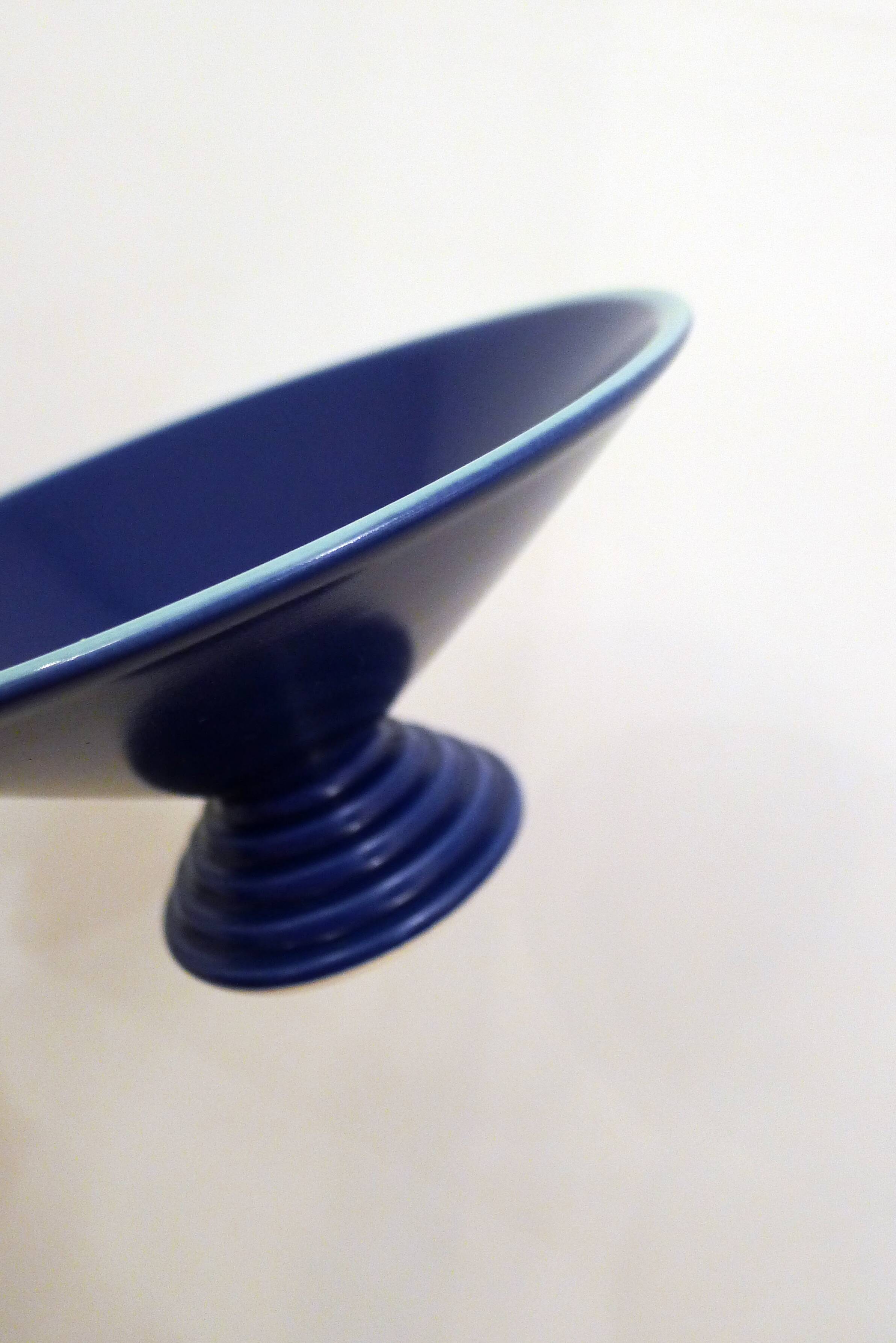 Set of 6 modernist dessert bowls Cobalt