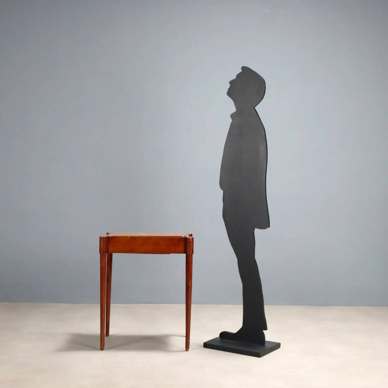 Table basse ancienne en acajou avec marqueterie, Italie, XIXe siècle