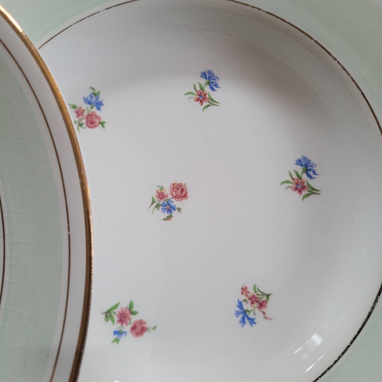 6 opaque porcelain soup plates 1940s