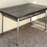 Extension table in Formica black marble year 60