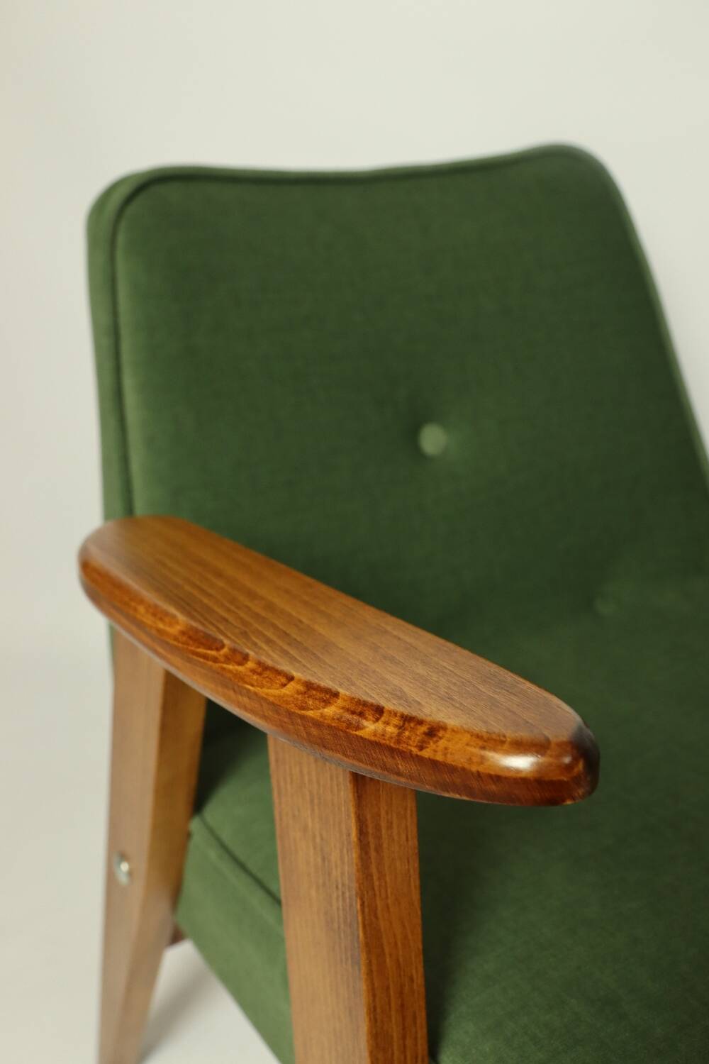Fauteuil vintage en velours d'herbe verte chaise en bois salon