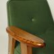 Fauteuil vintage en velours d'herbe verte chaise en bois salon