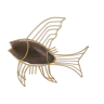 Vintage brass and wood fish