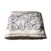 Antique embroidered linen tablecloth