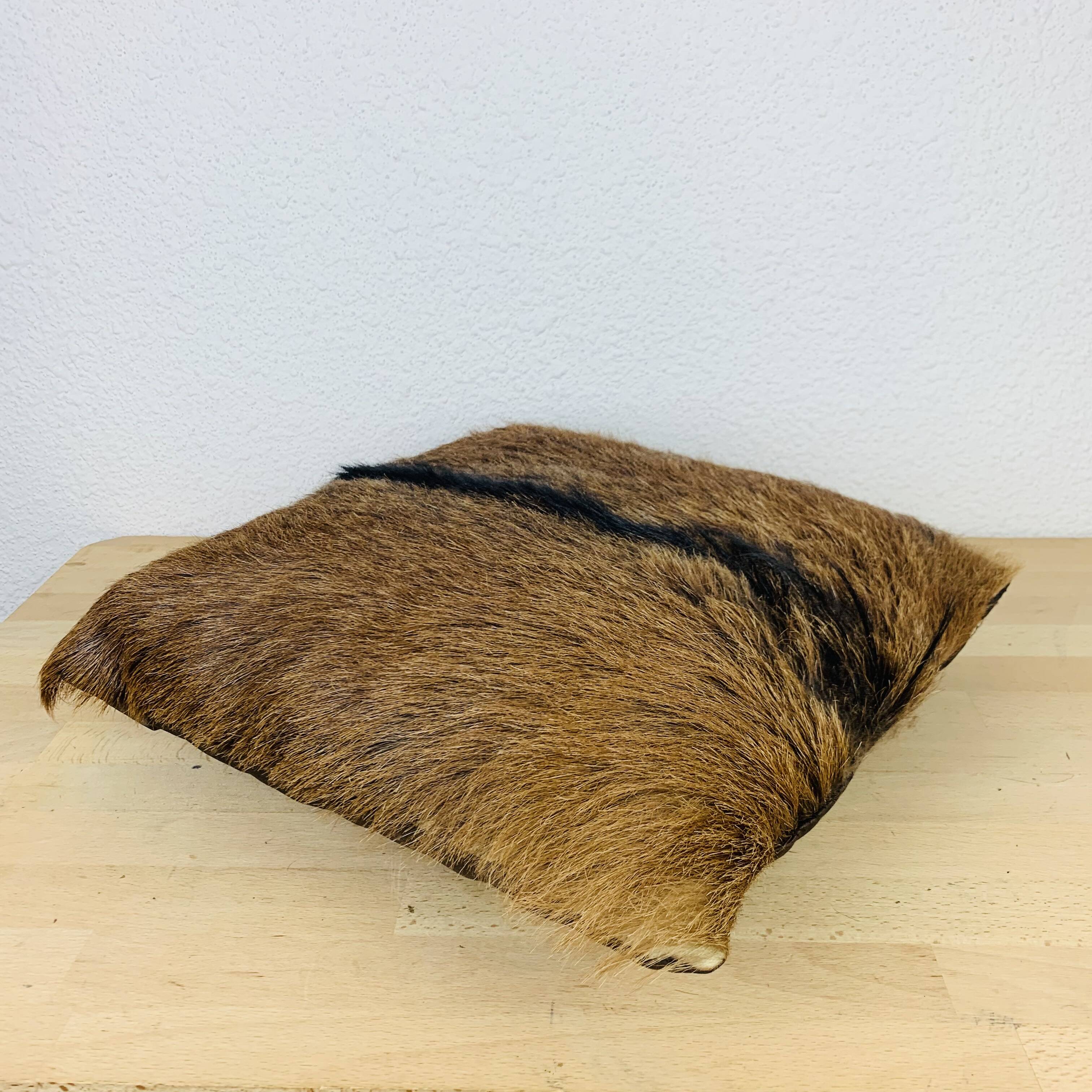 Vintage goatskin cushion