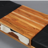 Scandinavian bench bench with center drawer