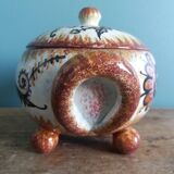 Covered pot workshop Paul Fouillen Quimper signed Maurice Fouillen
