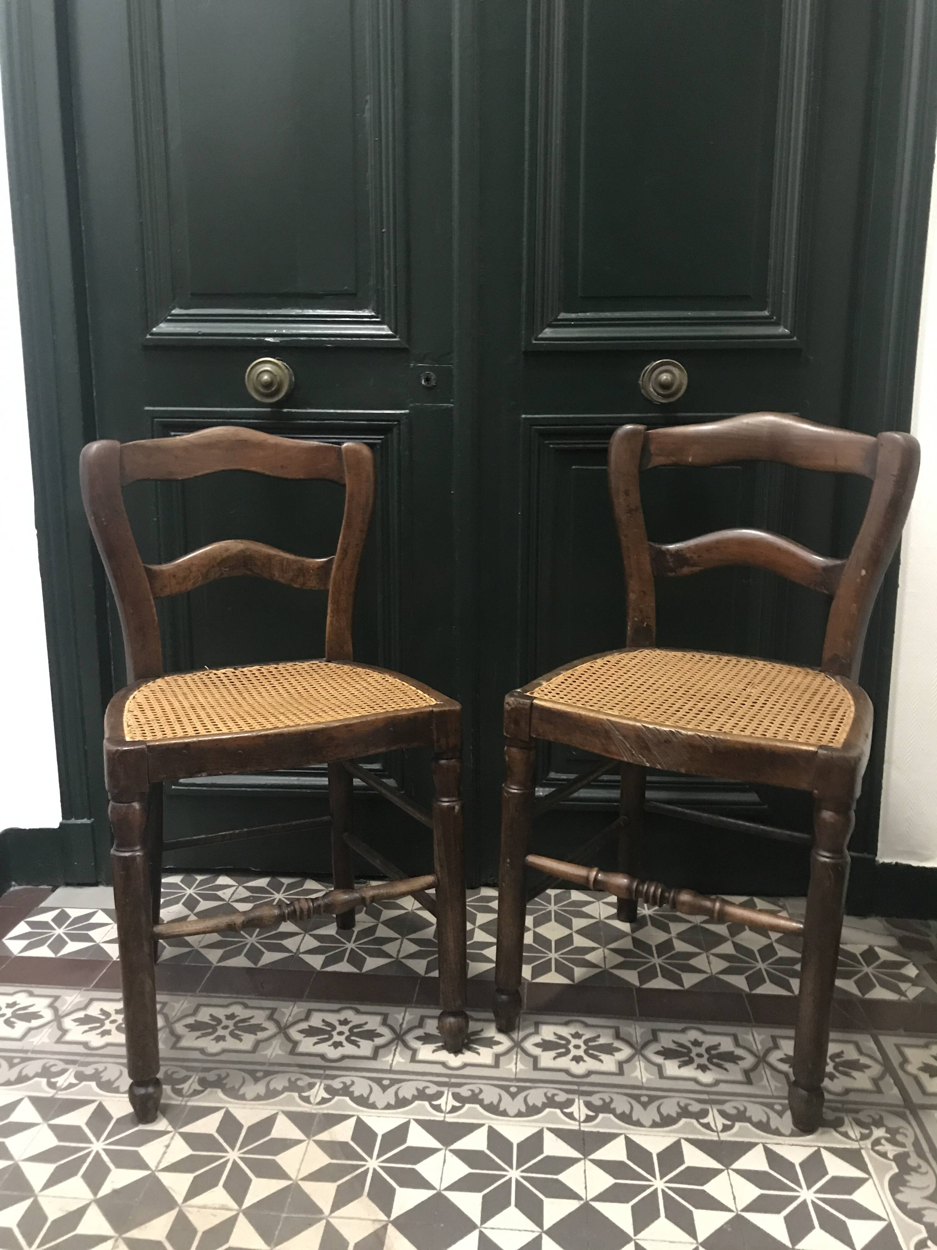 Pair of cane chairs