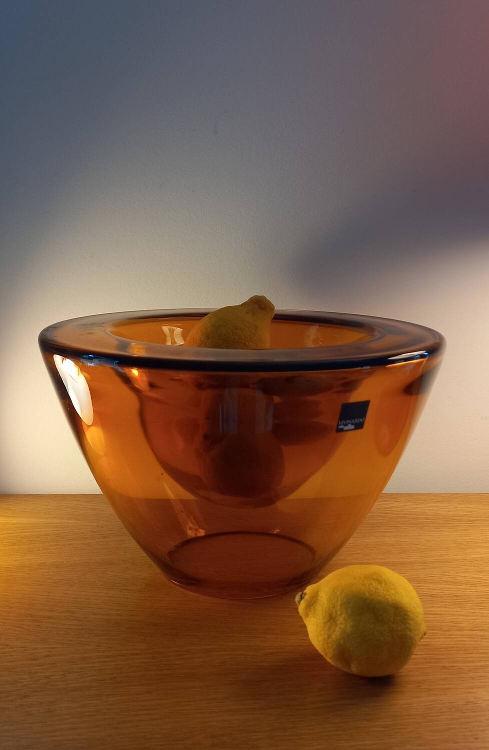 Amber glass cup from the early 2000s