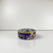 Chinese blue porcelain box with bird and flower motif