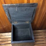 Old stool with vintage carved wood chest
