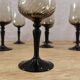 11 vintage black foot smoked twisted water glasses