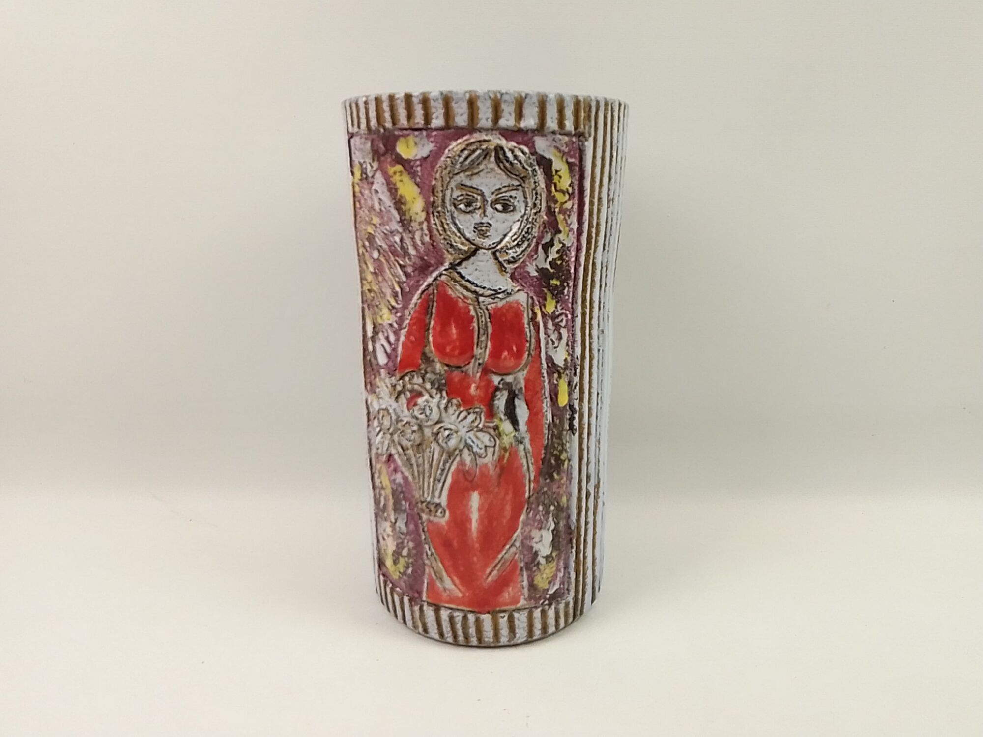 Women's deco vase in two-sided/reverse relief 30 cm