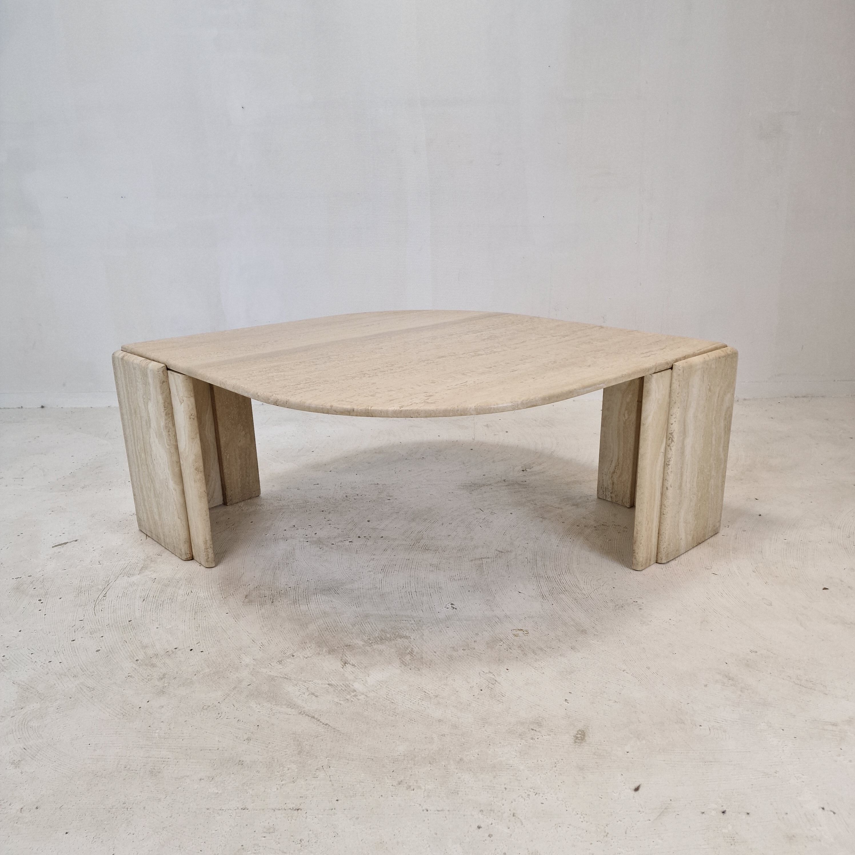 Italian travertine coffee table, 1980's