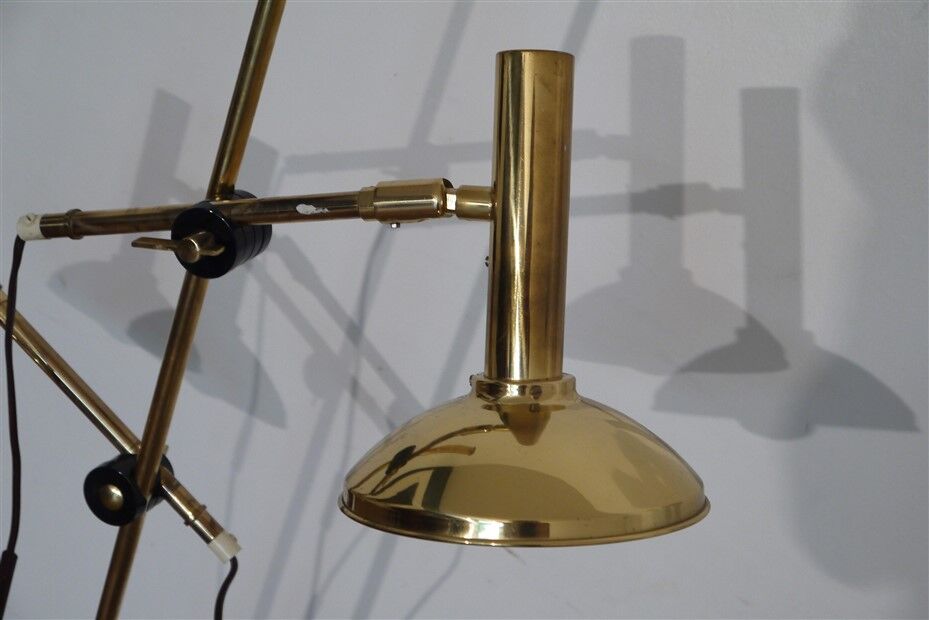 Danish design brass floor lamp, 1970