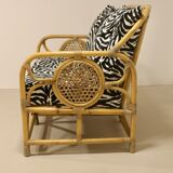 Vintage rattan sofa 2 places year 60