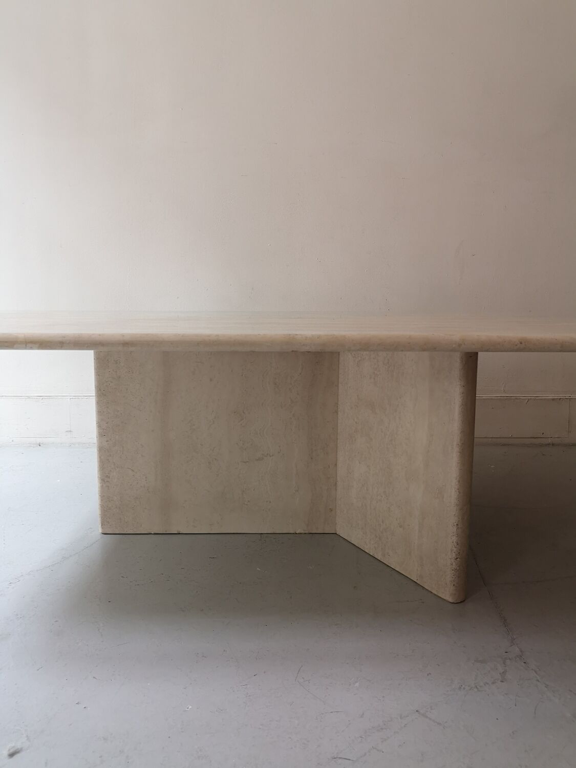 Rectangular travertine coffee table, circa 1970