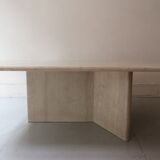 Rectangular travertine coffee table, circa 1970