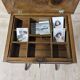 Antique walnut sewing table (19th century) Biedermeier side table