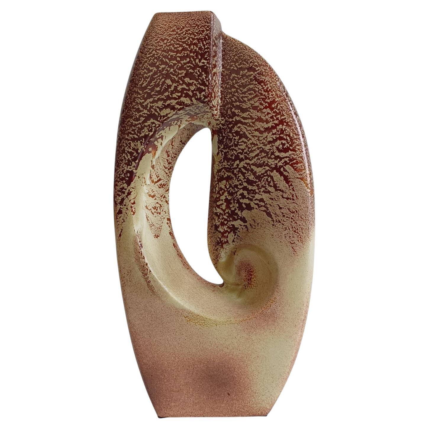 Midcentury Ceramic Vase Sculpture by Roberto Rigon for Bertoncello, Italy, 1960s