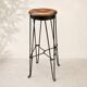 Pair of vintage industrial bar stools in metal and wood – 1950s