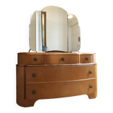 Art Deco dressing table in elm burl and maple burl