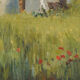 Huile impressionniste de villa et de palmiers