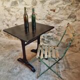 Table d'appoint ancienne française en noyer / Petite table d'écriture – Noyer teinté noir avec des nuances rougeâtres – Fin XIXe / début XXe siècle