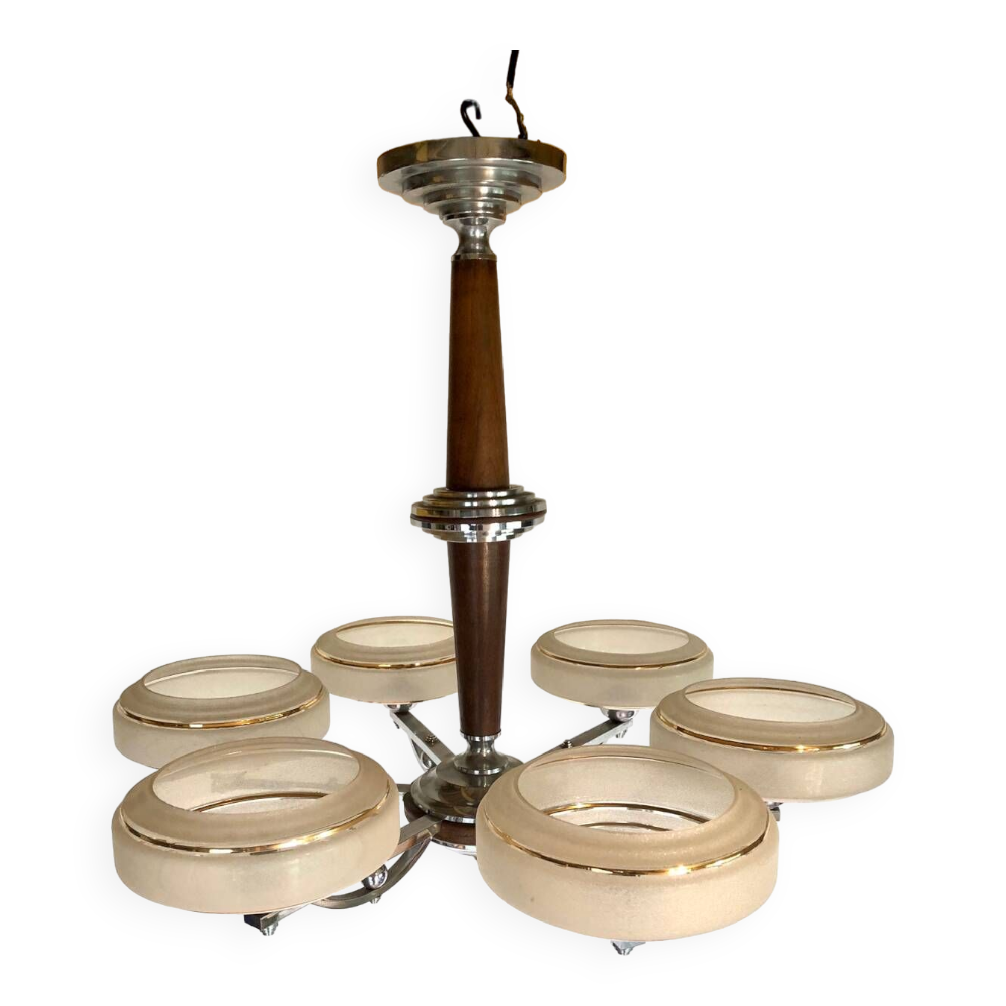 6-light art deco chandelier