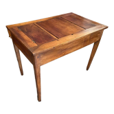 Table table with 3 compartments in blond walnut Directoire late eighteenth