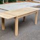 Grande table à manger scandinave extensible en chêne massif décapée 160-240