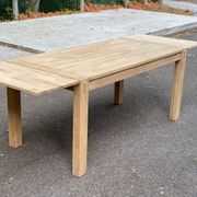 Large extendable Scandinavian dining table in stripped solid oak 160-240.
