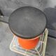 Stamp vintage orange 70's tamtam stool with black foam pad