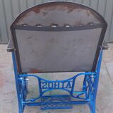 Electric blue metal armchair