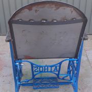 Electric blue metal armchair