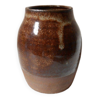 Brown stoneware vase