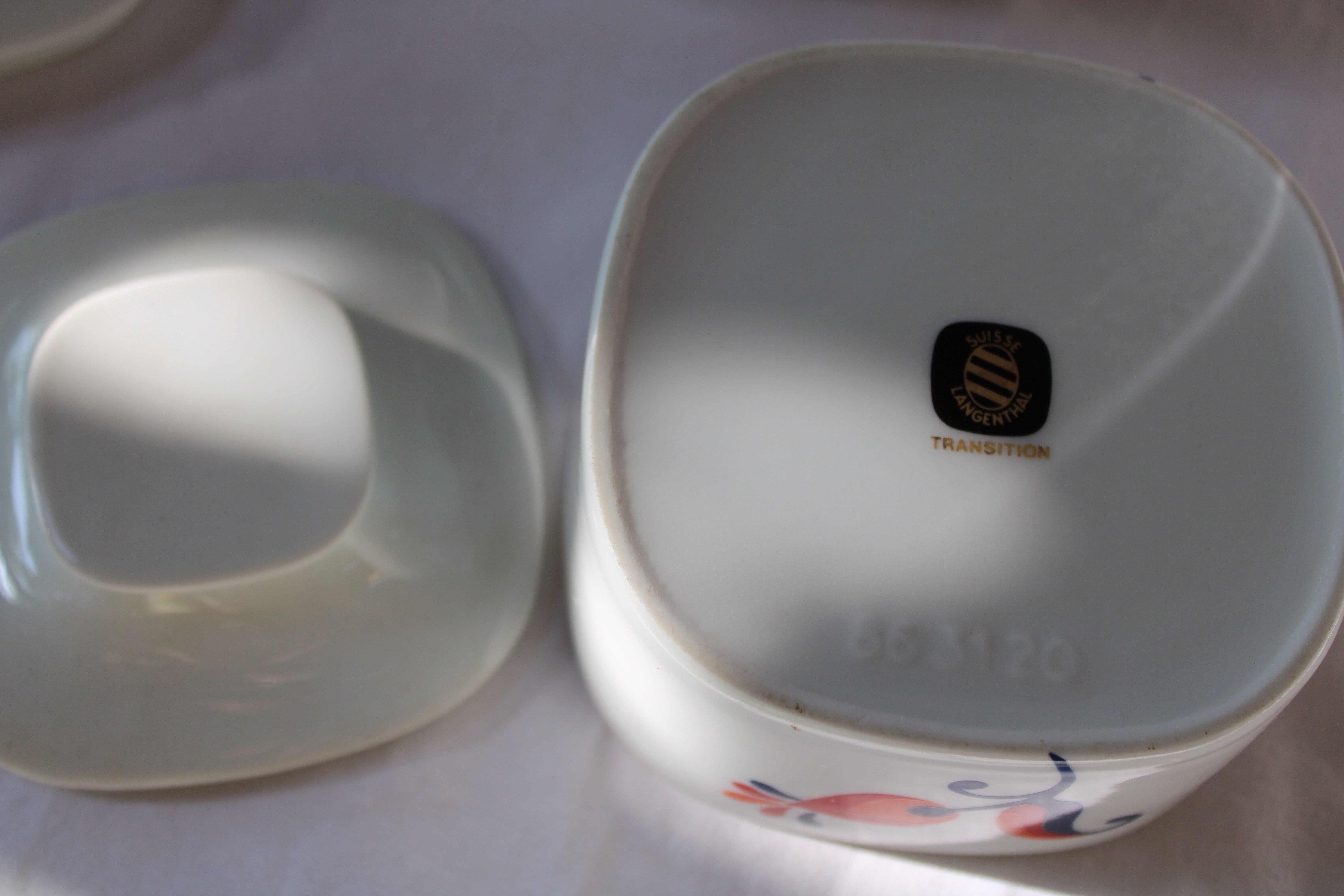 Swiss teapot and sugar bowl set Langenthal Transition