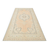 5x9 Soft Orange Handwoven Vintage Persian Rug, 157x263 Cm