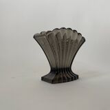 Art Deco Smoked Glass Shell Vase