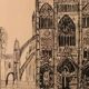 Pen drawing ink cathedral of Tours dated signed Talbot