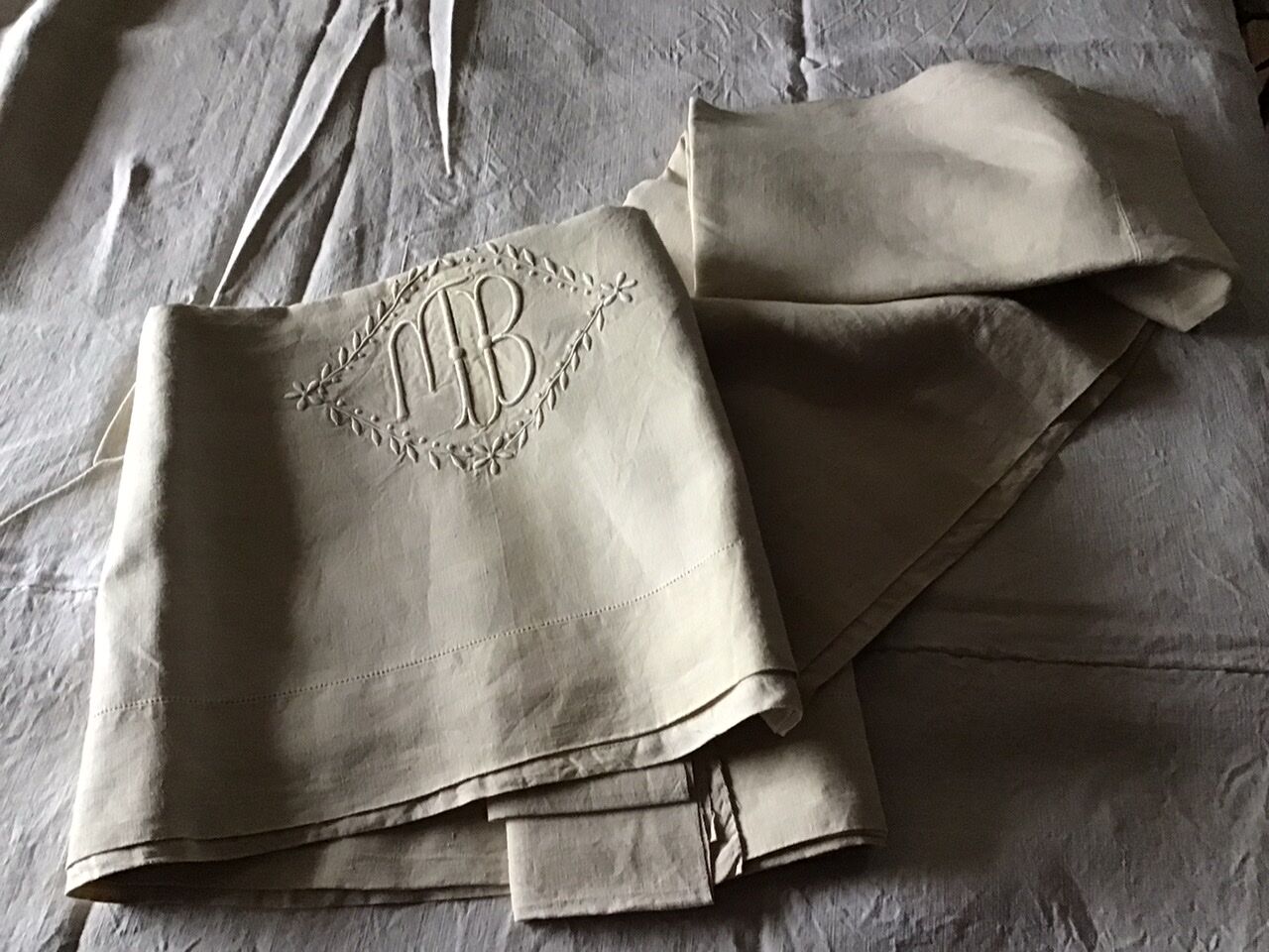 Linen sheet 2 people marked MB