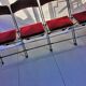 Suite of 4 folding chairs opera red velvet and vintage brass structure