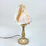 Cassis Cornuta shell lamp on a bronze base - Shell nightlight