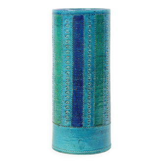 Vase Aldo Londi pour Bitossi, céramique bleue de Rimini, années 1960