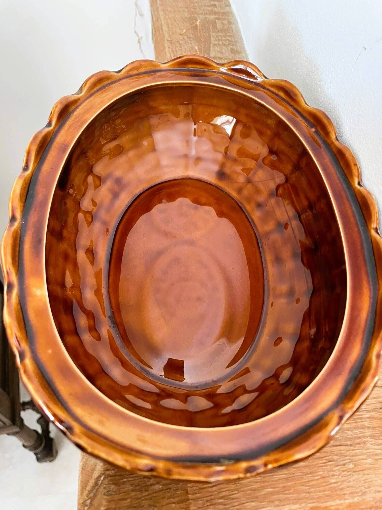 Plat barbotine canard vintage