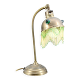 Lampe de table Art Nouveau en Laiton et Cabochons de Verre, Circa 1910