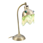 Lampe de table Art Nouveau en Laiton et Cabochons de Verre, Circa 1910