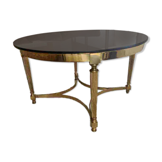 Brass and smoked glass coffee table