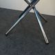 Designer smoked glass table, chrome Mikado base, vintage 1970